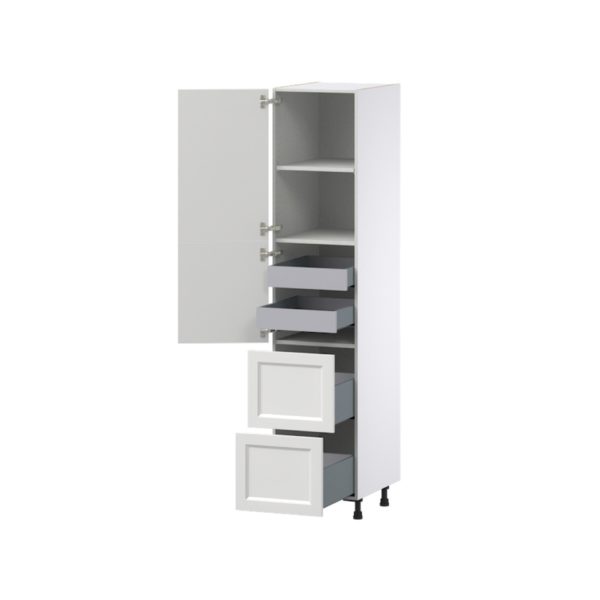 Magnolia Painted Bright White Recessed Assembled Pantry Cabinet 2 Doors with 2 Drawers and 2 Inner Drawers (18 in. W X 84.5 in. H X 24 in. D)