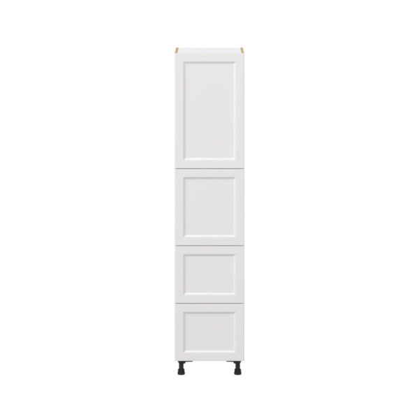 Magnolia Painted Bright White Recessed Assembled Pantry Cabinet 2 Doors with 2 Drawers and 2 Inner Drawers (18 in. W X 84.5 in. H X 24 in. D)