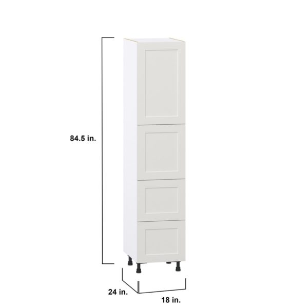 Wisteria Painted Light Gray Recessed Assembled Pantry Cabinet 2 Doors with 2 Drawers and 2 Inner Drawers (18 in. W X 84.5 in. H X 24 in. D)