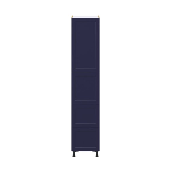 Camellia Painted Midnight Blue Recessed Assembled Pantry Cabinet 1 Doors with 2 Drawers and 2 Inner Drawers (18 in. W X 89.5 in. H X 24 in. D)