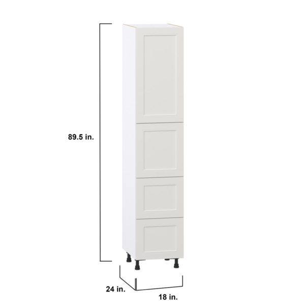 Wisteria Painted Light Gray Recessed Assembled Pantry Cabinet 1 Doors with 2 Drawers and 2 Inner Drawers (18 in. W X 89.5 in. H X 24 in. D)