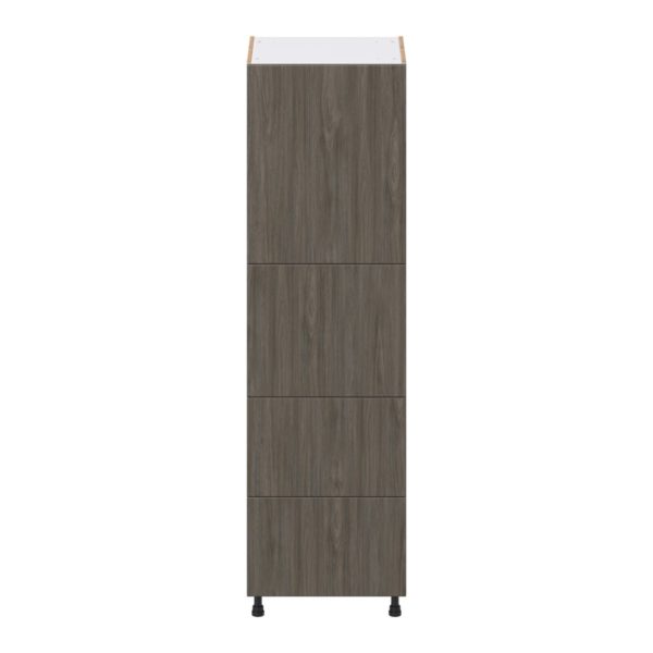 Cordyline Textured Slab Walnut Assembled Pantry Cabinet 2 Doors with 2 Drawers and 2 Inner Drawers (24 in. W X 84.5 in. H X 24 in. D)