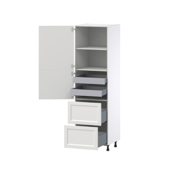 Magnolia Painted Bright White Recessed Assembled Pantry Cabinet 2 Doors with 2 Drawers and 2 Inner Drawers (24 in. W X 84.5 in. H X 24 in. D)