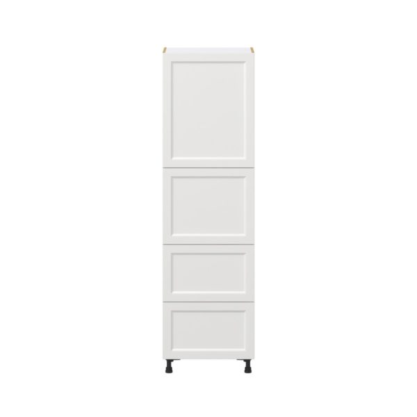 Magnolia Painted Bright White Recessed Assembled Pantry Cabinet 2 Doors with 2 Drawers and 2 Inner Drawers (24 in. W X 84.5 in. H X 24 in. D)