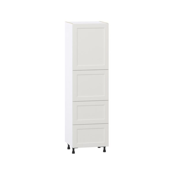 Wisteria Painted Light Gray Recessed Assembled Pantry Cabinet 2 Doors with 2 Drawers and 2 Inner Drawers (24 in. W X 84.5 in. H X 24 in. D)