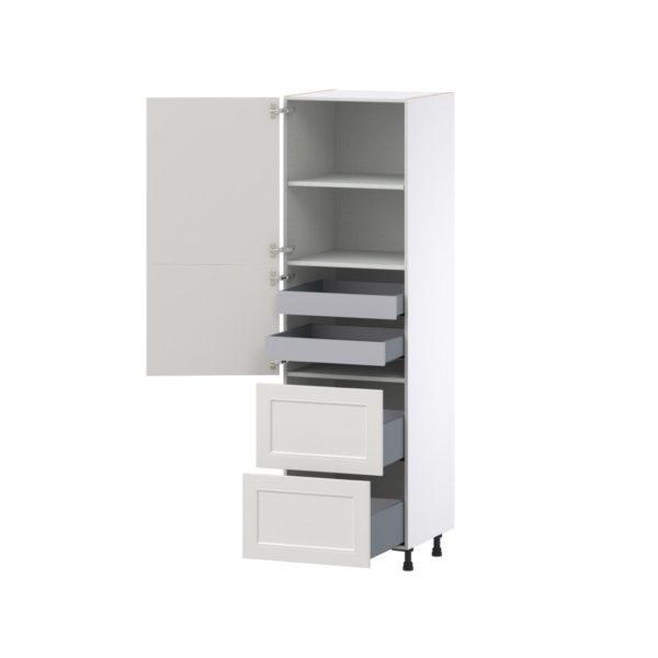 Wisteria Painted Light Gray Recessed Assembled Pantry Cabinet 2 Doors with 2 Drawers and 2 Inner Drawers (24 in. W X 84.5 in. H X 24 in. D)