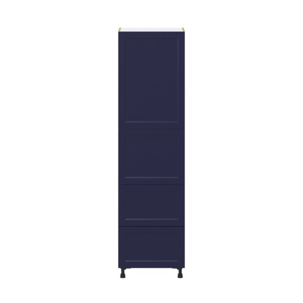 Camellia Painted Midnight Blue Recessed Assembled Pantry Cabinet 1 Doors with 2 Drawers and 2 Inner Drawers (24 in. W X 89.5 in. H X 24 in. D)