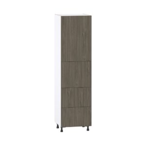 Cordyline Textured Slab Walnut Assembled Pantry Cabinet 1 Doors with 2 Drawers and 2 Inner Drawers (24 in. W X 89.5 in. H X 24 in. D)