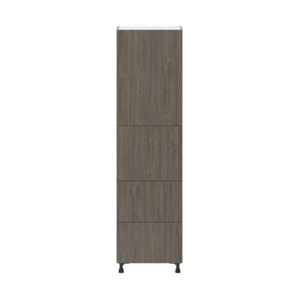 Cordyline Textured Slab Walnut Assembled Pantry Cabinet 1 Doors with 2 Drawers and 2 Inner Drawers (24 in. W X 89.5 in. H X 24 in. D)