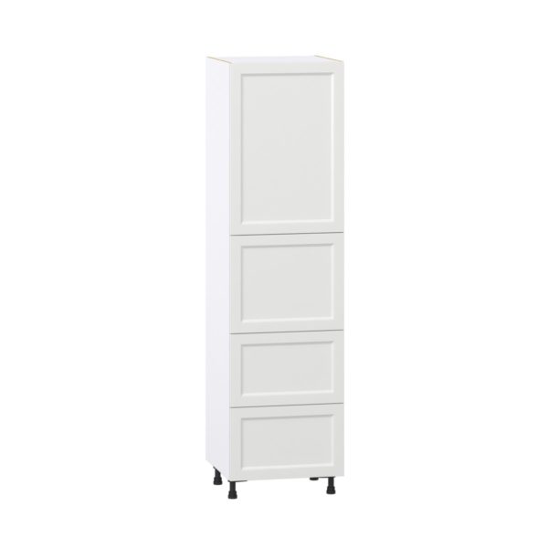 Magnolia Painted Bright White Recessed Assembled Pantry Cabinet 1 Doors with 2 Drawers and 2 Inner Drawers (24 in. W X 89.5 in. H X 24 in. D)