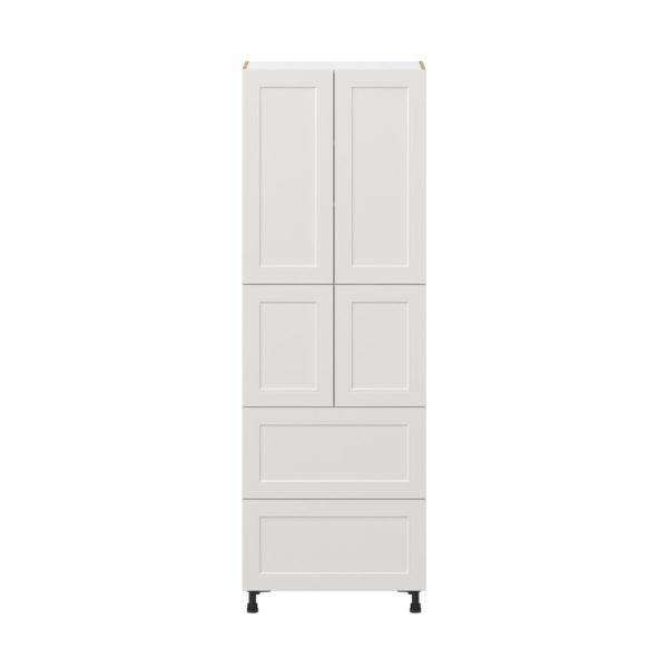 Wisteria Painted Light Gray Recessed Assembled Pantry Cabinet 4 Doors with 2 Drawers and 2 Inner Drawers (30 in. W X 89.5 in. H X 24 in. D)