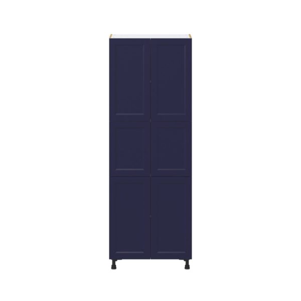 Camellia Painted Midnight Blue Recessed Assembled Pantry  Cabinet with 5 Shelves (30 in. W x 84.5 in. H x 24 in. D)