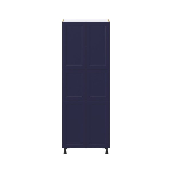 Camellia Painted Midnight Blue Recessed Assembled Pantry Cabinet with 6 Doors and 4 Inner Drawers (24 in. W X 84.5 in. H X 24 in. D)