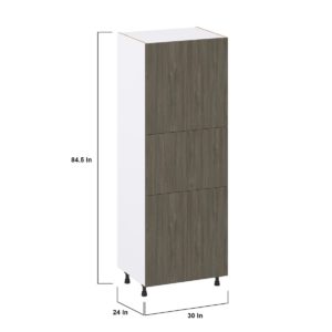 Cordyline Textured Slab Walnut Assembled Pantry Cabinet with 6 Doors and 4 Inner Drawers (24 in. W X 84.5 in. H X 24 in. D)