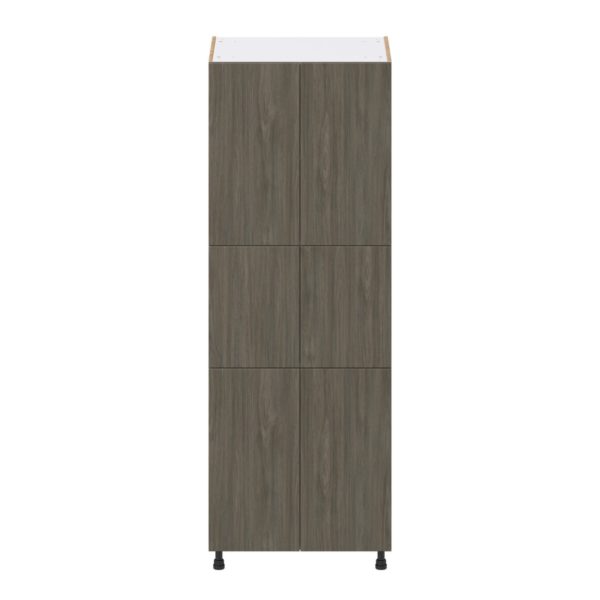 Cordyline Textured Slab Walnut Assembled Pantry Cabinet with 6 Doors and 4 Inner Drawers (24 in. W X 84.5 in. H X 24 in. D)