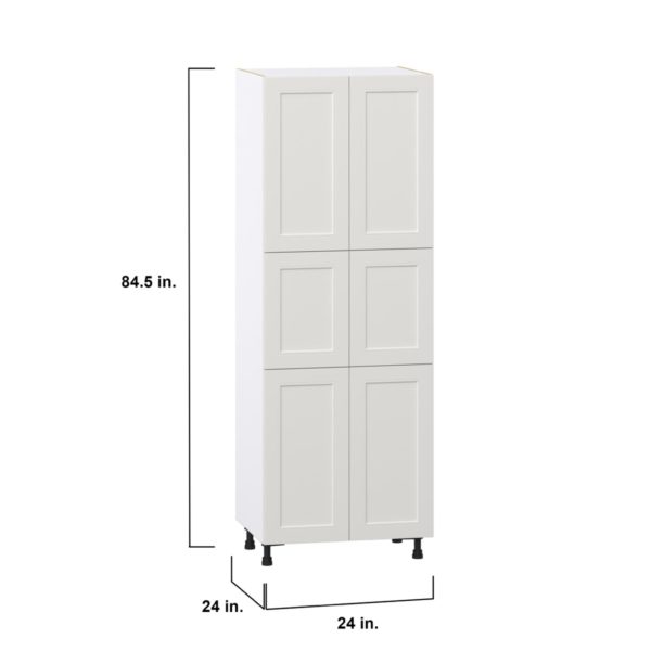 Wisteria Painted Light Gray Recessed Assembled Pantry Cabinet with 6 Doors and 4 Inner Drawers (24 in. W X 84.5 in. H X 24 in. D)