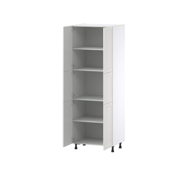 Magnolia Painted Bright White Recessed Assembled Pantry  Cabinet with 5 Shelves (30 in. W x 84.5 in. H x 24 in. D)