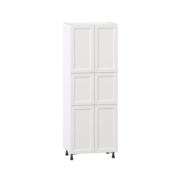 Magnolia Painted Bright White Recessed Assembled Pantry  Cabinet with 5 Shelves (30 in. W x 84.5 in. H x 24 in. D)