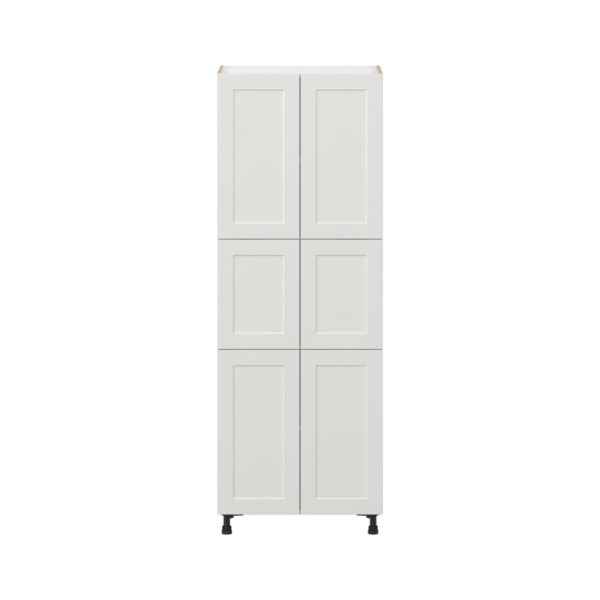 Wisteria Painted Light Gray Recessed Assembled Pantry  Cabinet with 5 Shelves (30 in. W x 84.5 in. H x 24 in. D)