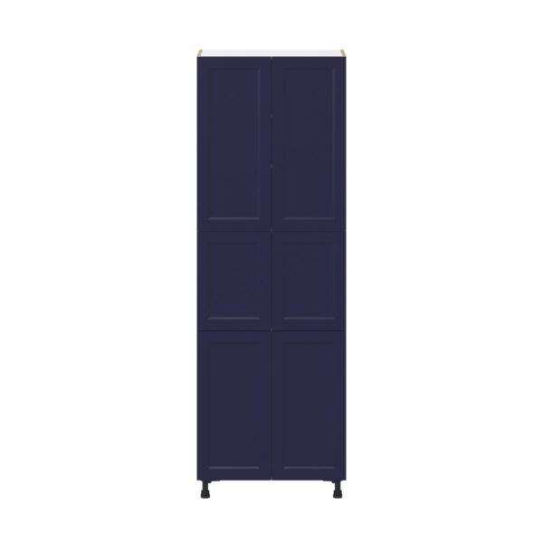 Camellia Painted Midnight Blue Recessed Assembled Pantry Cabinet with 6 Doors and 3 Inner Drawers (30 in. W X 89.5 in. H X 24 in. D)