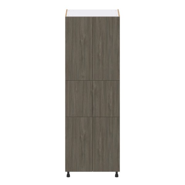 Cordyline Textured Slab Walnut Assembled Pantry Cabinet with 6 Doors and 3 Inner Drawers (30 in. W X 89.5 in. H X 24 in. D)