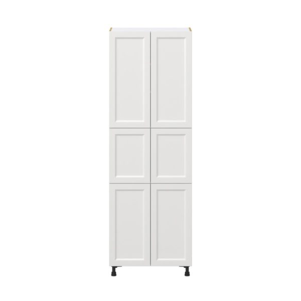 Magnolia Painted Bright White Recessed Assembled Pantry Cabinet with 6 Doors and 3 Inner Drawers (30 in. W X 89.5 in. H X 24 in. D)