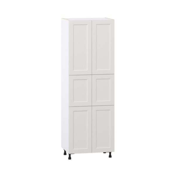 Wisteria Painted Light Gray Recessed Assembled Pantry Cabinet with 6 Doors and 3 Inner Drawers (30 in. W X 89.5 in. H X 24 in. D)