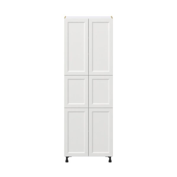 Magnolia Painted Bright White Recessed Assembled Pantry  Cabinet with 5 Shelves (30 in. W x 89.5 in. H x 24 in. D)