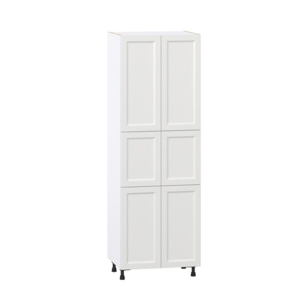 Magnolia Painted Bright White Recessed Assembled Pantry  Cabinet with 5 Shelves (30 in. W x 89.5 in. H x 24 in. D)