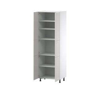 Wisteria Painted Light Gray Recessed Assembled Pantry  Cabinet with 5 Shelves (30 in. W x 89.5 in. H x 24 in. D)