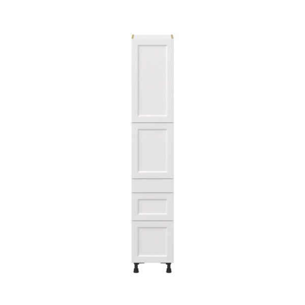 Magnolia Painted Bright White Recessed Assembled Pantry  Cabinet with 2 Inner Drawers (15 in. W x 84.5 in. H x 24 in. D)