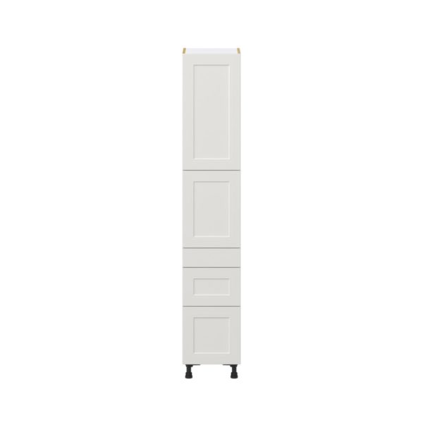 Wisteria Painted Light Gray Recessed Assembled Pantry  Cabinet with 2 Inner Drawers (15 in. W x 84.5 in. H x 24 in. D)