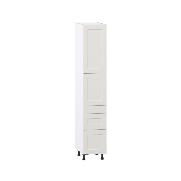 Wisteria Painted Light Gray Recessed Assembled Pantry  Cabinet with 2 Inner Drawers (15 in. W x 84.5 in. H x 24 in. D)