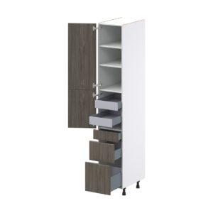 Cordyline Textured Slab Walnut Assembled Pantry  Cabinet with 3 Drawers and 2 Inner Drawers (15 in. W x 89.5 in. H x 24 in. D)