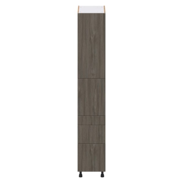 Cordyline Textured Slab Walnut Assembled Pantry  Cabinet with 3 Drawers and 2 Inner Drawers (15 in. W x 89.5 in. H x 24 in. D)