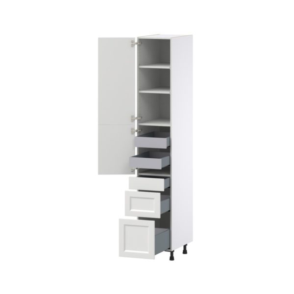 Magnolia Painted Bright White Recessed Assembled Pantry  Cabinet with 3 Drawers and 2 Inner Drawers (15 in. W x 89.5 in. H x 24 in. D)