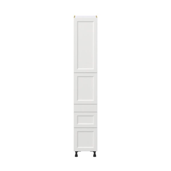 Magnolia Painted Bright White Recessed Assembled Pantry  Cabinet with 3 Drawers and 2 Inner Drawers (15 in. W x 89.5 in. H x 24 in. D)