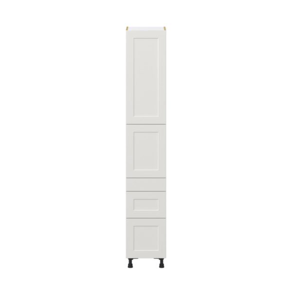 Wisteria Painted Light Gray Recessed Assembled Pantry  Cabinet with 3 Drawers and 2 Inner Drawers (15 in. W x 89.5 in. H x 24 in. D)