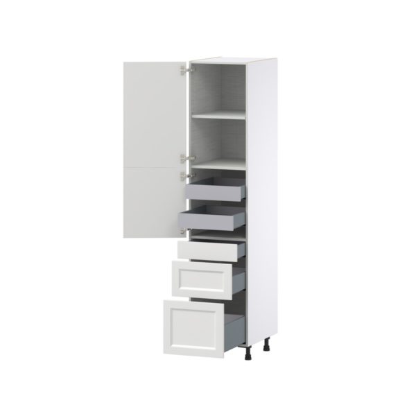 Magnolia Painted Bright White Recessed Assembled Pantry  Cabinet with 2 Inner Drawers (18 in. W x 84.5 in. H x 24 in. D)