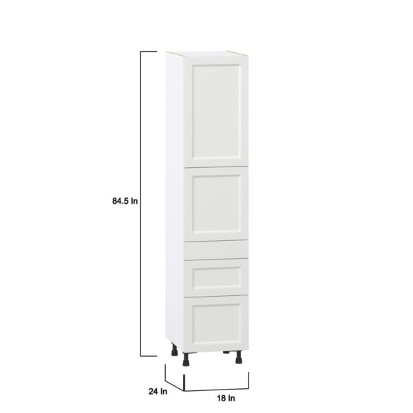 Magnolia Painted Bright White Recessed Assembled Pantry  Cabinet with 2 Inner Drawers (18 in. W x 84.5 in. H x 24 in. D)