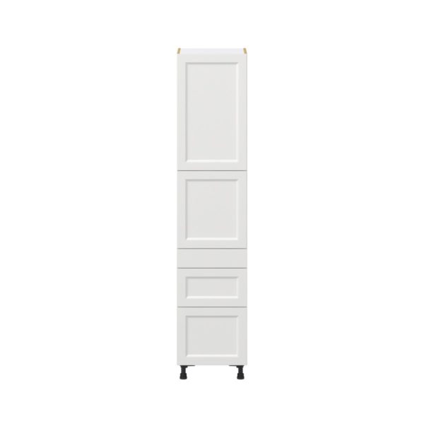 Magnolia Painted Bright White Recessed Assembled Pantry  Cabinet with 2 Inner Drawers (18 in. W x 84.5 in. H x 24 in. D)