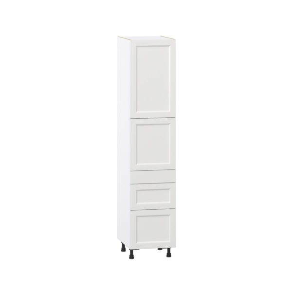 Magnolia Painted Bright White Recessed Assembled Pantry  Cabinet with 2 Inner Drawers (18 in. W x 84.5 in. H x 24 in. D)