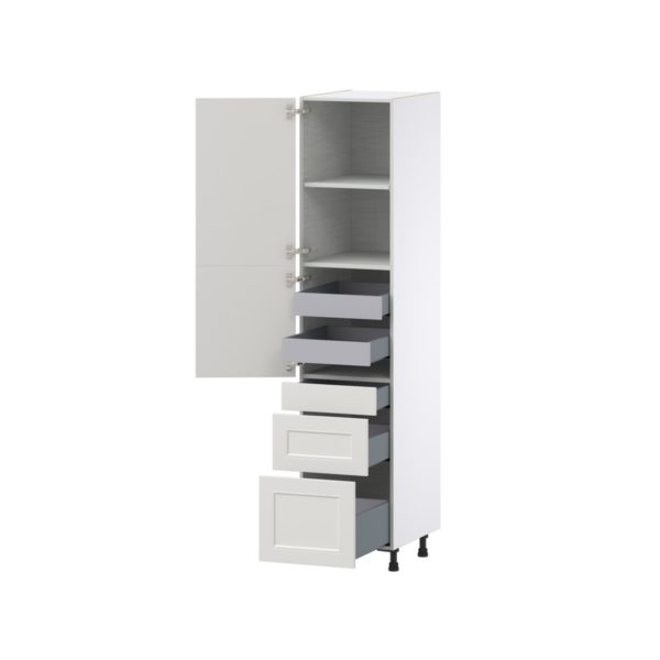 Wisteria Painted Light Gray Recessed Assembled Pantry  Cabinet with 2 Inner Drawers (18 in. W x 84.5 in. H x 24 in. D)