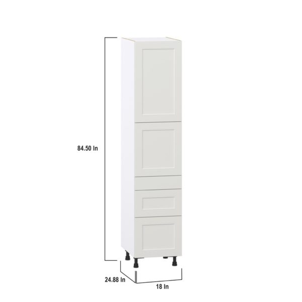 Wisteria Painted Light Gray Recessed Assembled Pantry  Cabinet with 2 Inner Drawers (18 in. W x 84.5 in. H x 24 in. D)