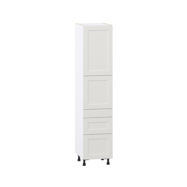 Wisteria Painted Light Gray Recessed Assembled Pantry  Cabinet with 2 Inner Drawers (18 in. W x 84.5 in. H x 24 in. D)