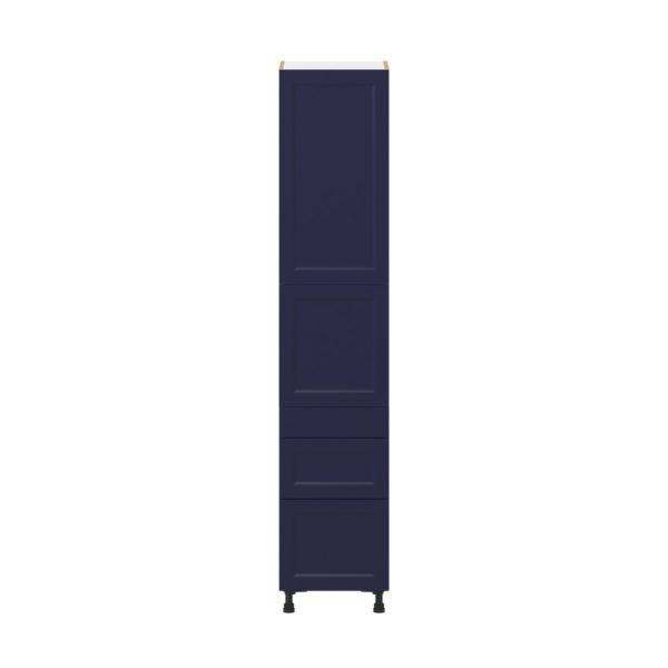 Camellia Painted Midnight Blue Recessed Assembled Pantry  Cabinet with 3 Drawers and 2 Inner Drawers (18 in. W X 89.5 in. H X 24 in. D)