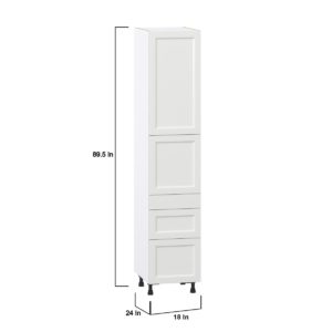 Magnolia Painted Bright White Recessed Assembled Pantry  Cabinet with 3 Drawers and 2 Inner Drawers (18 in. W X 89.5 in. H X 24 in. D)