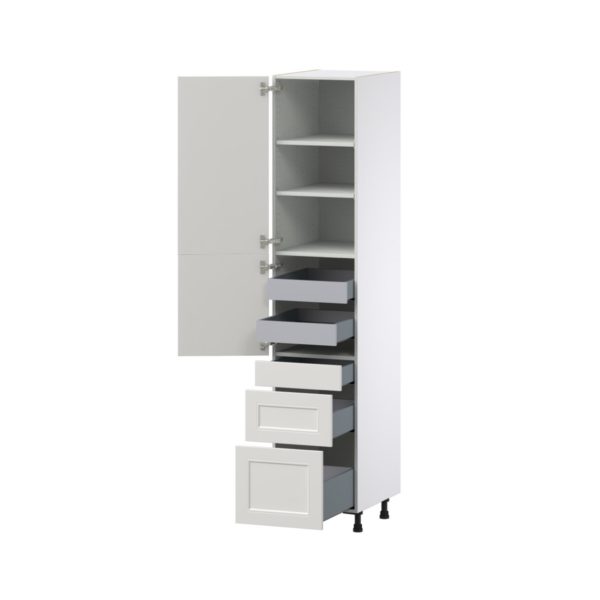 Wisteria Painted Light Gray Recessed Assembled Pantry  Cabinet with 3 Drawers and 2 Inner Drawers (18 in. W X 89.5 in. H X 24 in. D)