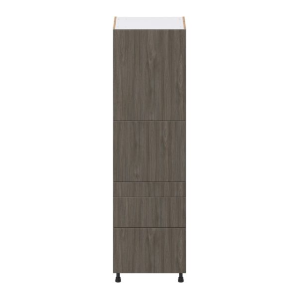 Cordyline Textured Slab Walnut Assembled Pantry  Cabinet with 2 Inner Drawers (24 in. W x 84.5 in. H x 24 in. D)