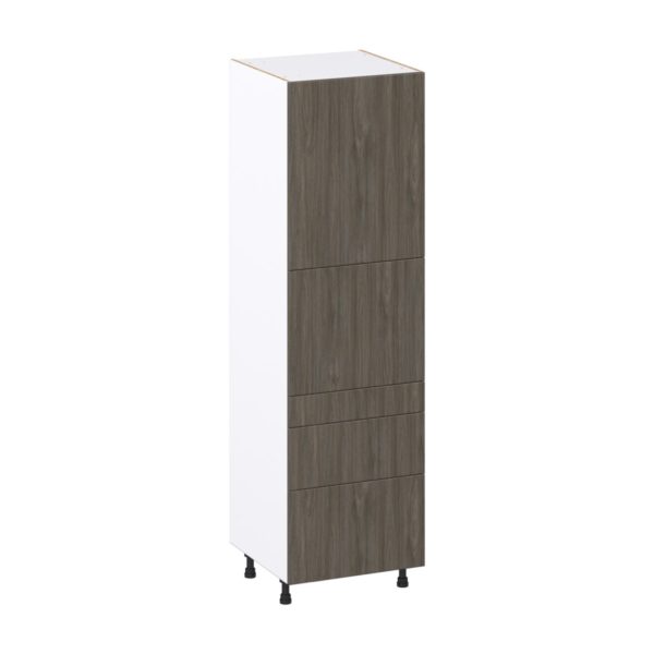 Cordyline Textured Slab Walnut Assembled Pantry  Cabinet with 2 Inner Drawers (24 in. W x 84.5 in. H x 24 in. D)